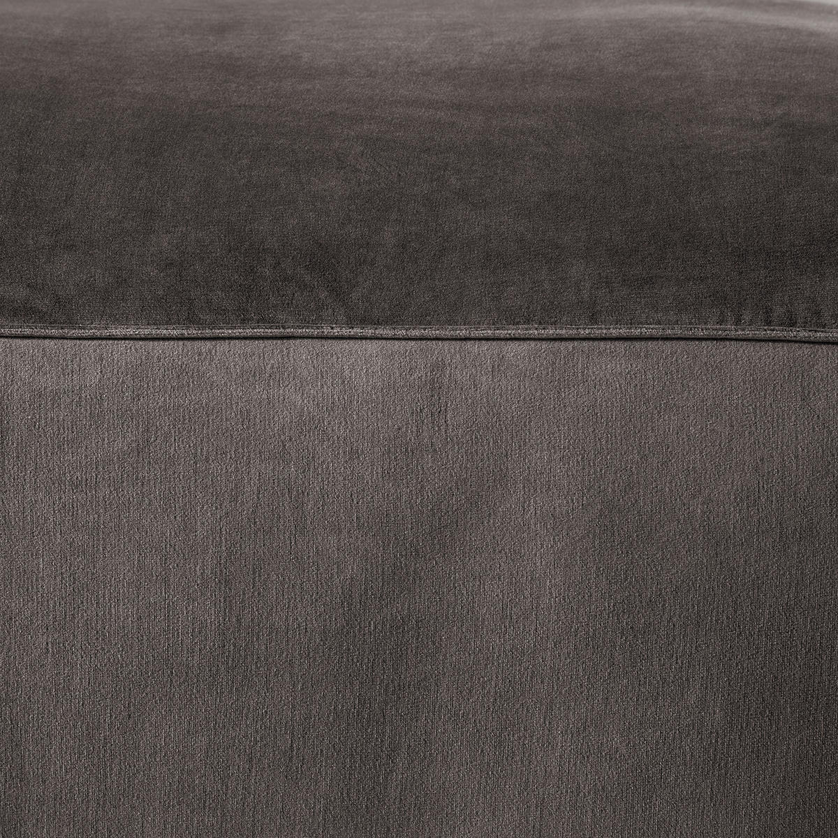 POLSTERHOCKER - Schwarz/Braun, Kunststoff/Textil (92/42/92cm) - home24