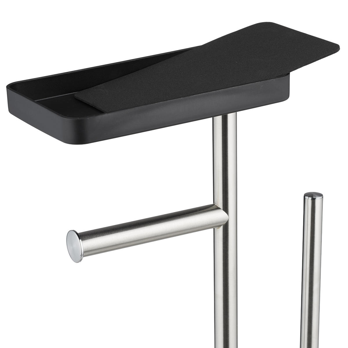 WC-GARNITUR - Schwarz, Kunststoff/Metall (29/65.5/11cm) - Relaxdays