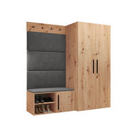 GARDEROBEN-SET Medi I - Schwarz/Eiche Artisan, Holzwerkstoff/Kunststoff (80/191/50cm) - MIRJAN24