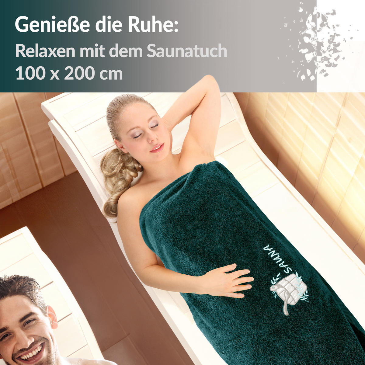 SAUNATUCH Lillby Opal Grün 100x200 cm - Opal, Textil (100/200cm) - Lashuma