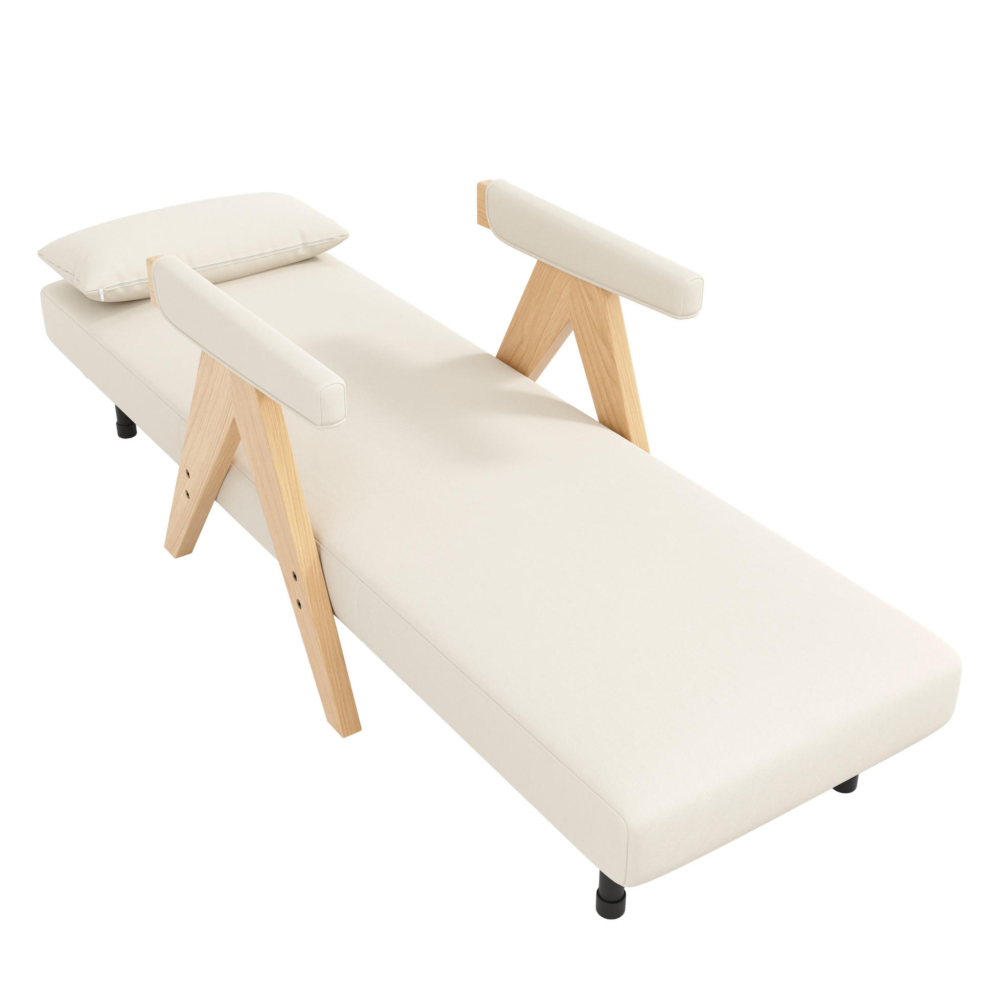 SESSEL 87/64/60 cm Beige aus Linen mit Schlaffunktion - Beige, Textil (87/64/60cm) - OKMYHOME