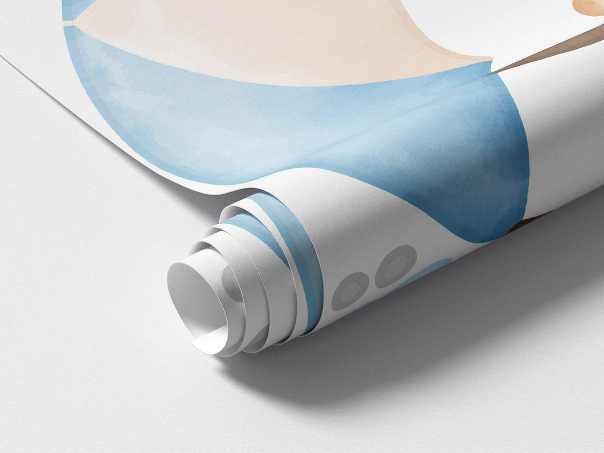 WANDAUFKLEBER 100x157cm - Fliegende Bären - Multicolor, Kunststoff (100/157/0.1cm) - Wallfluent