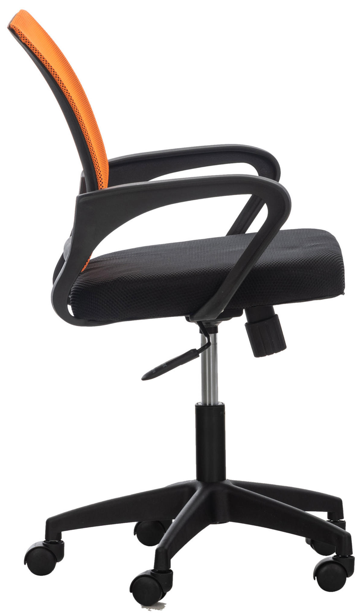 DREHSTUHL Microfaser orange - Schwarz/Orange, Kunststoff/Textil (62/84/50cm) - CLP