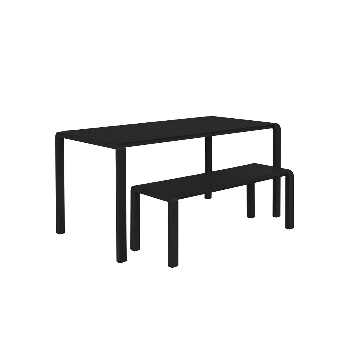 GARTENTISCH Vondel 168,5x87 cm Schwarz - Schwarz, Metall (168.5/87.2/75cm) - Zuiver