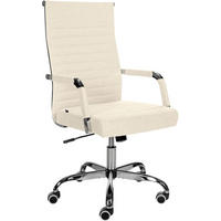 DREHSTUHL Stoff creme - Chromfarben/Creme, Textil/Metall (51/98/63cm) - CLP