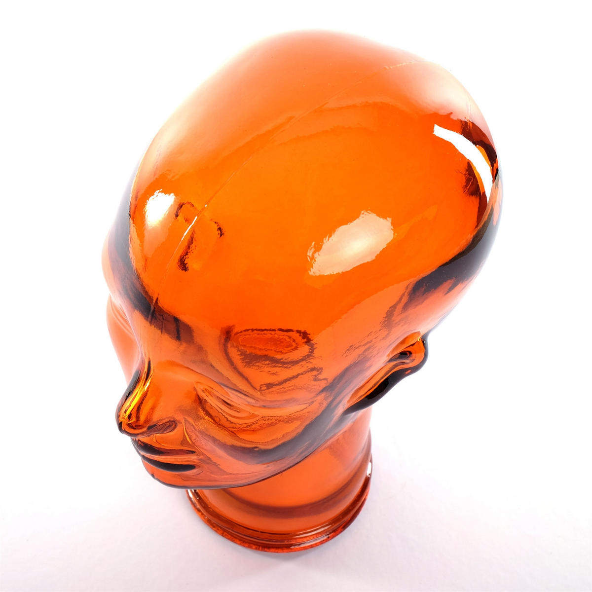 KOPFHÖRERSTÄNDER MICK Glas transparent orange - Orange, Glas (21/29/21cm) - DESIGN DELIGHTS