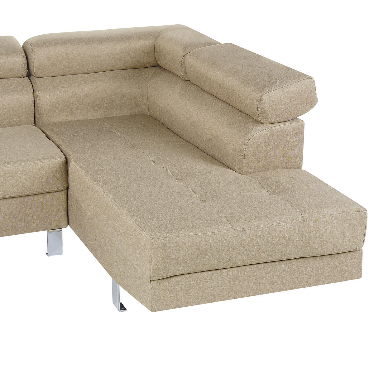 5-SITZER-ECKSOFA Polyester Beige Norrea - Beige, Textil (262/169cm) - Beliani