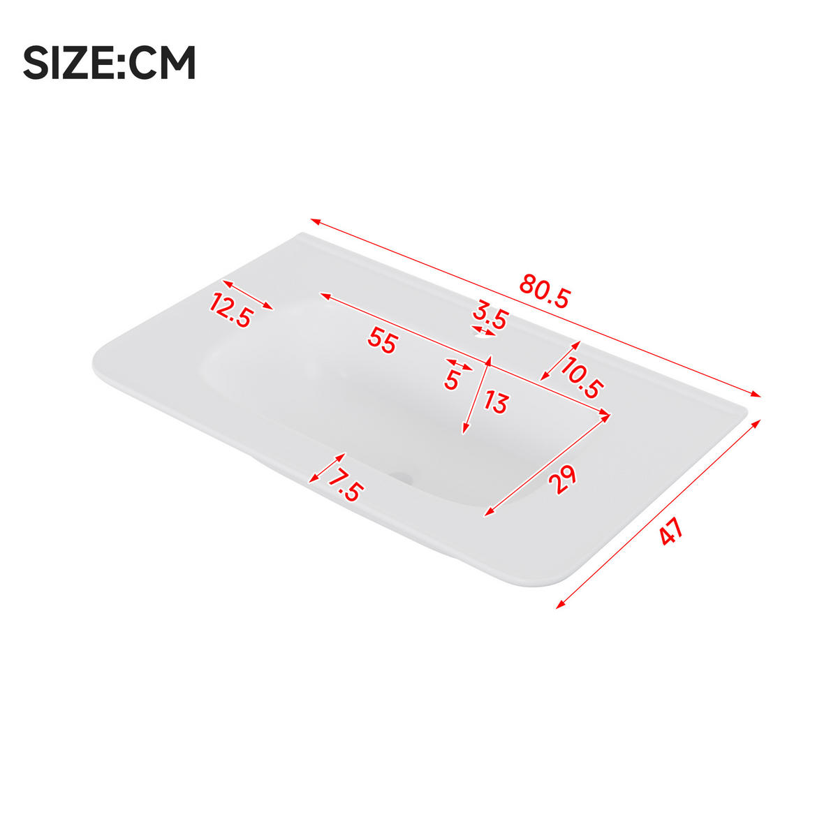 WANDMONTIERTER Waschtischunterschrank 80.5x47.5x51 cm Grün aus Holzwerkstoff & Keramik mit Schubladen - Grün, Holzwerkstoff (80.5/51/47.5cm) - Modfu