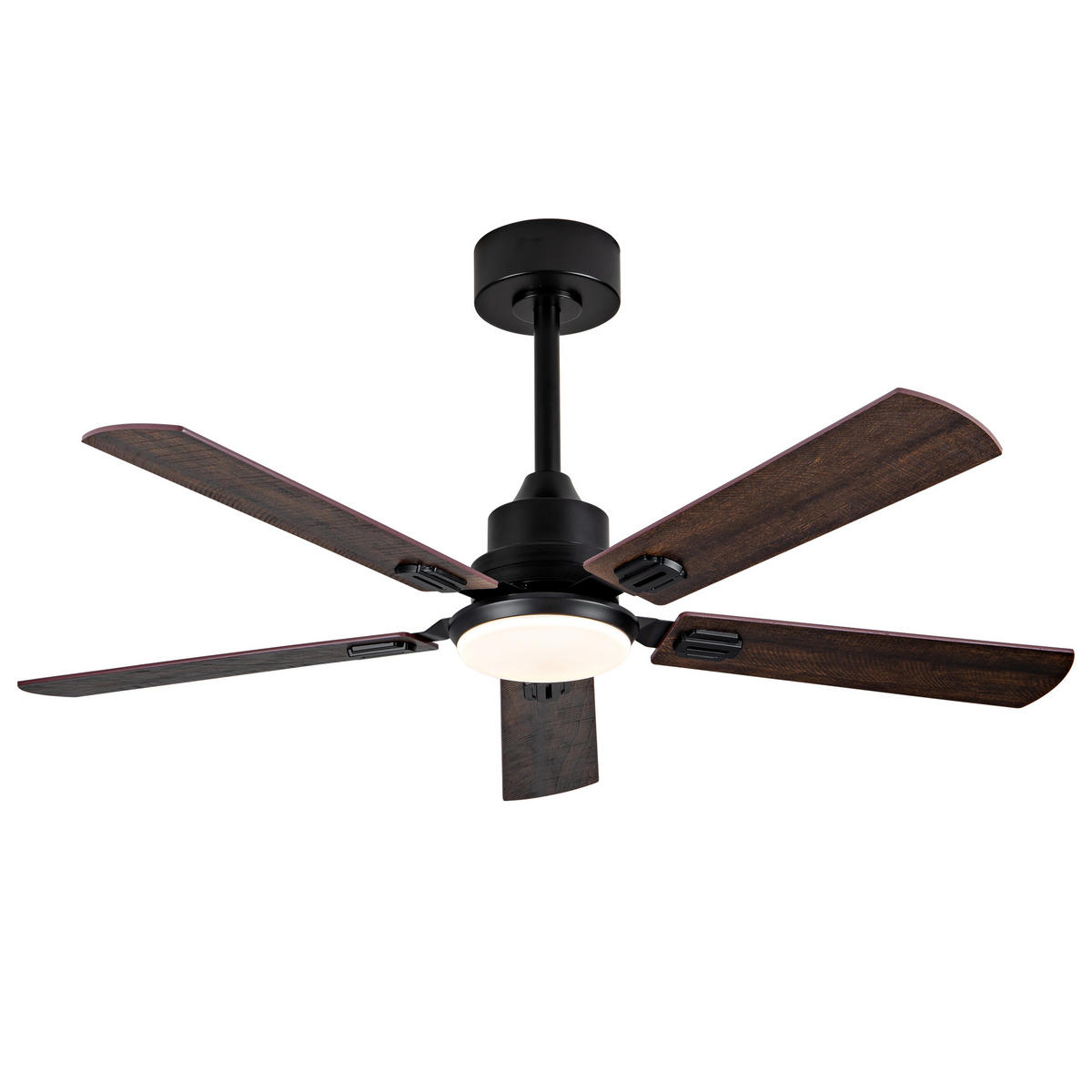 DECKENVENTILATOR DE-16258 52 Zoll mit Fernbedienung & 3 Farben Schwarz - Walnussfarben, Holz/Metall (132/132/45cm) - ComfortXL