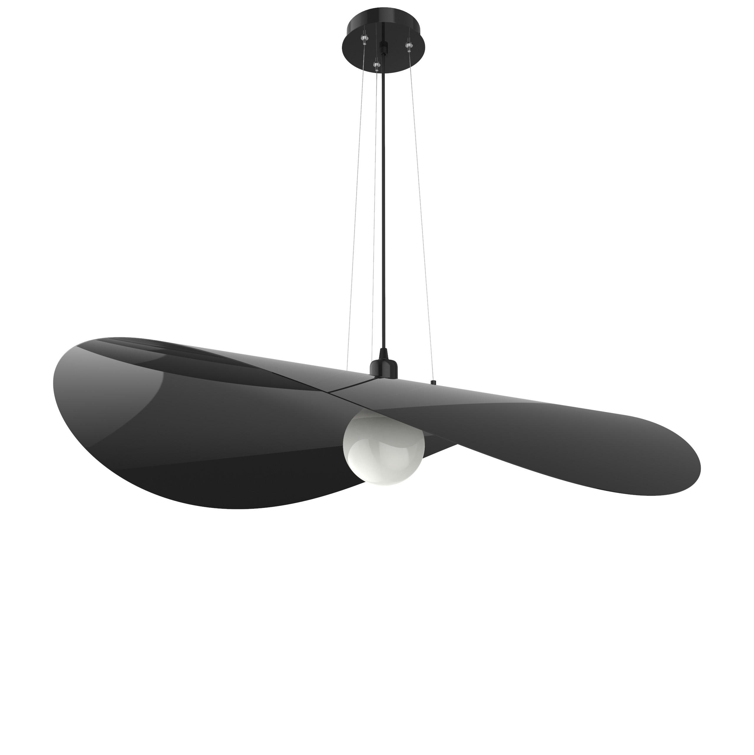 HÄNGELEUCHTE - Schwarz Hochglanz, Metall (90/90/120cm) - Lumicom