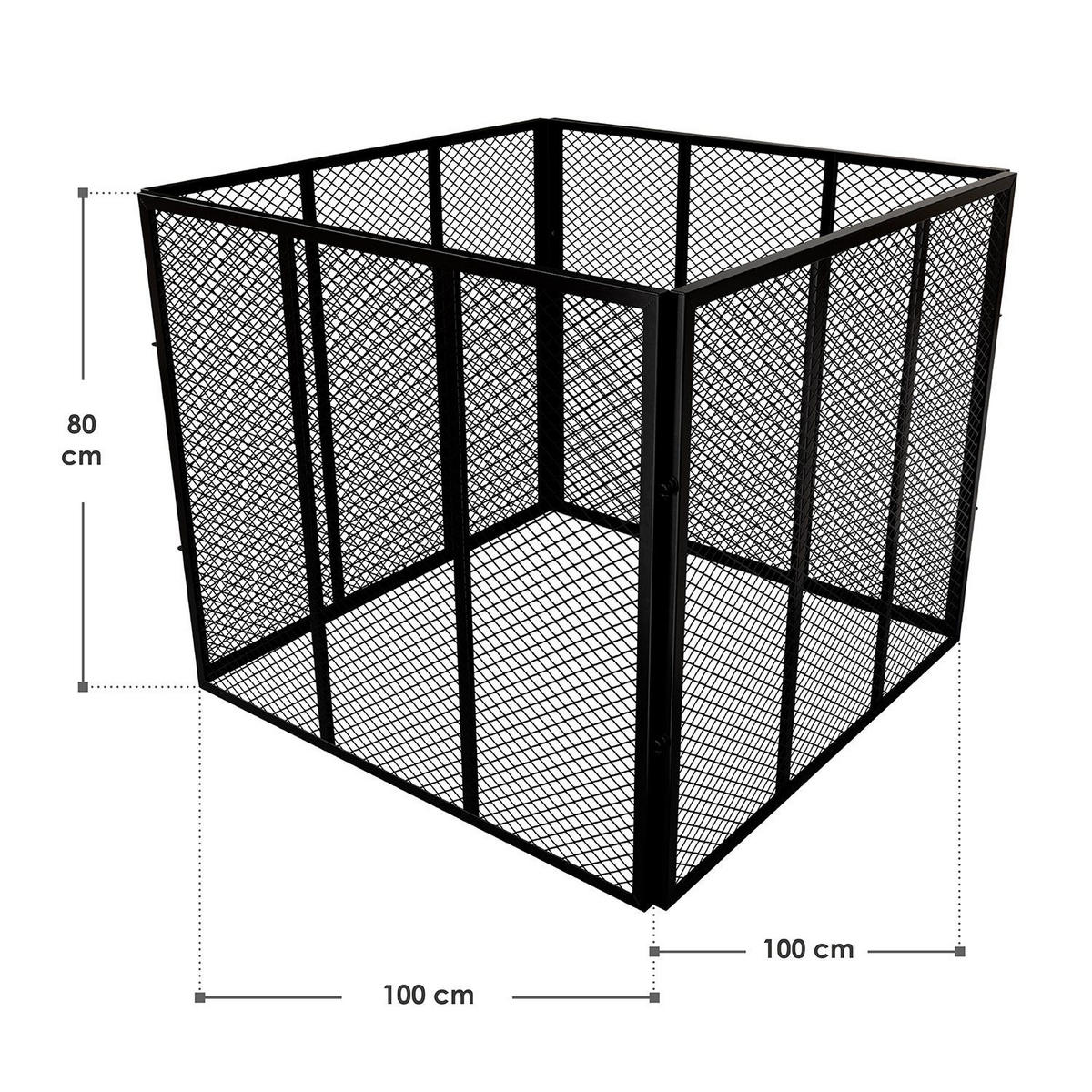 KOMPOSTER Metall schwarz 800L - Schwarz, Metall (100/80/100cm) - Juskys