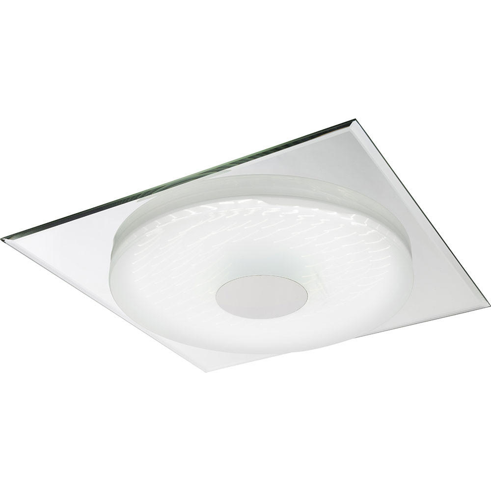 LED DECKENLEUCHTE Metall Weiß mit 3D Effekt - Weiß, Metall (45/45/5cm) - Globo Lighting