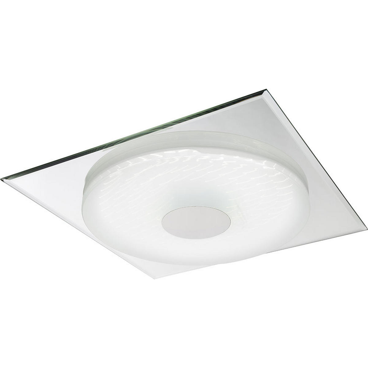 LED DECKENLEUCHTE Metall Weiß mit 3D Effekt - Weiß, Metall (45/45/5cm) - Globo Lighting