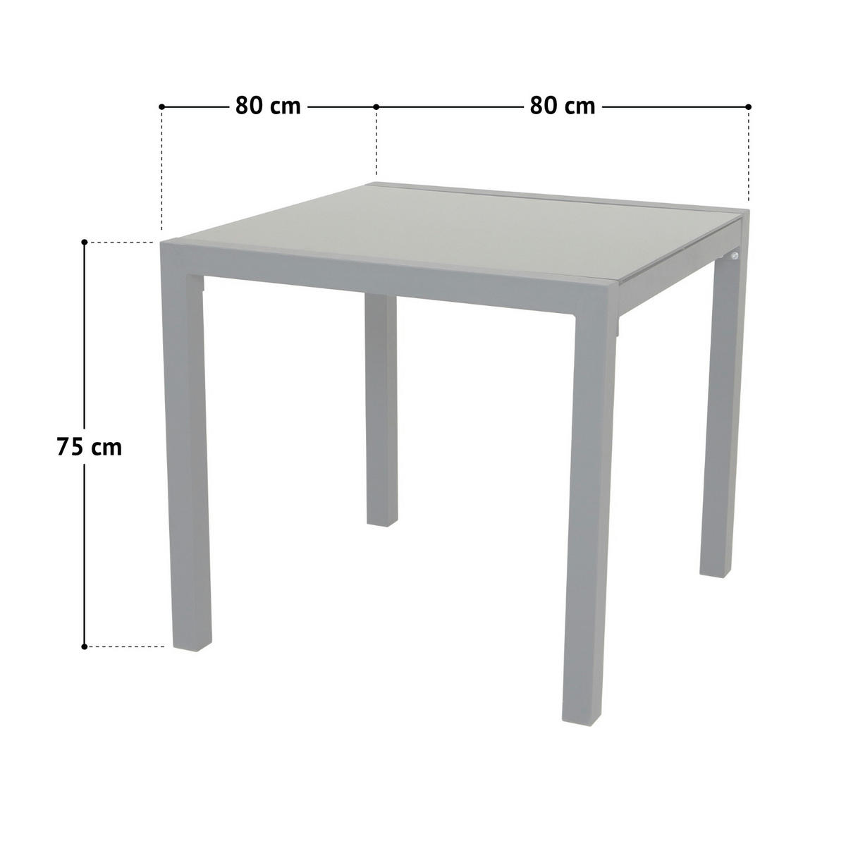 GARTENTISCH Aluminium Dunkelgrau - Dunkelgrau, Metall (80/80/75cm) - SVITA
