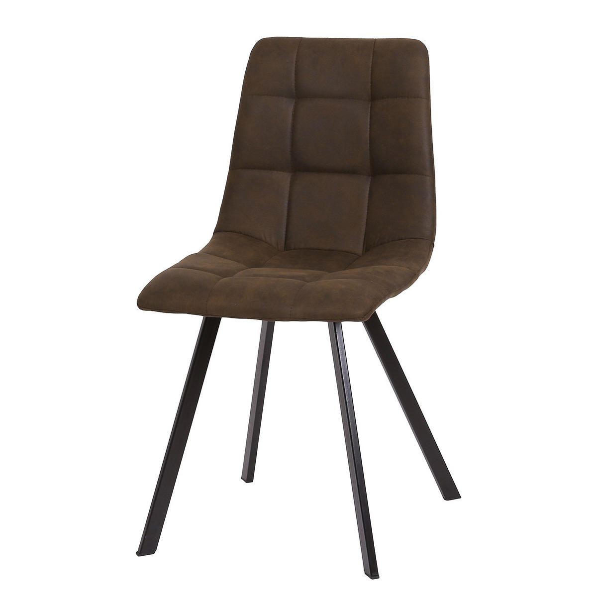 POLSTERSTUHL - Metall / Textil - Braun, Textil/Metall (44/86/57cm) - home24