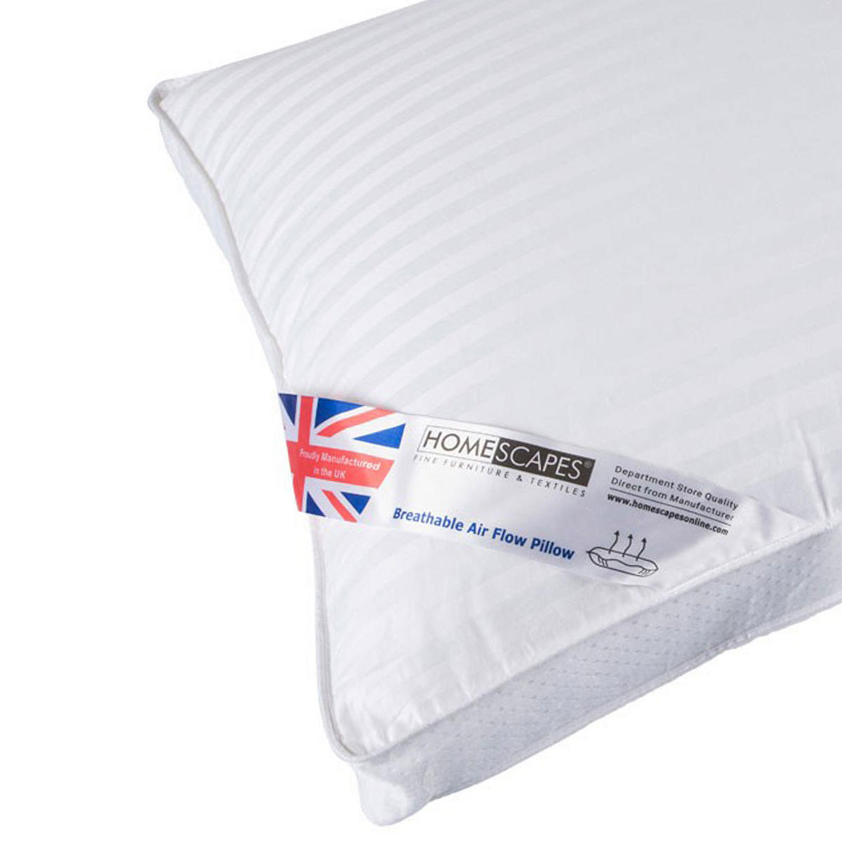 AIR-FLOW-KISSEN Super-Mikrofaser 48/74 cm - Weiß, Textil (48/74cm) - Homescapes