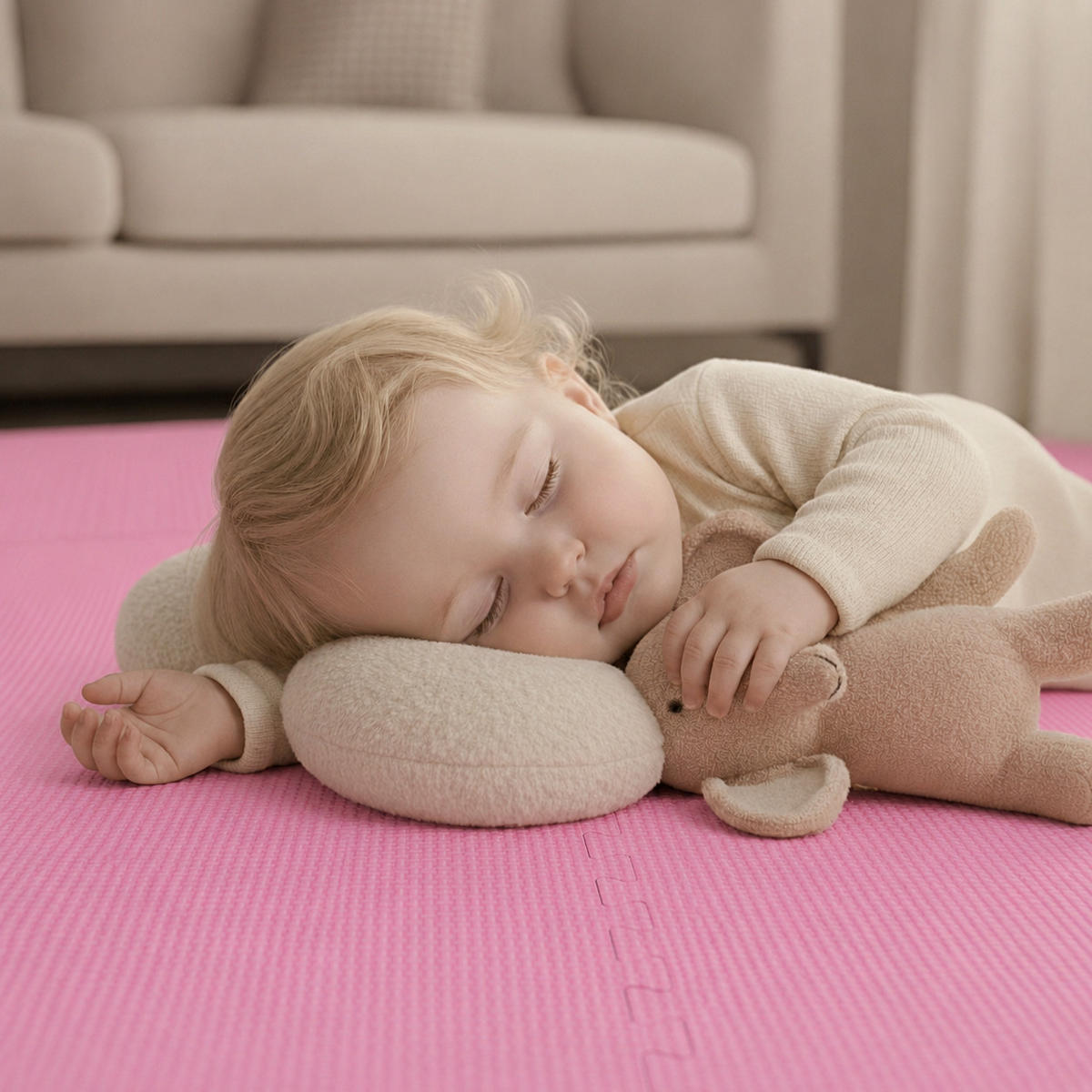 SPIELMATTE ab Null - 90 cm Baby Puzzlematte Pink - Pink, Kunststoff (30/30cm) - Littletom