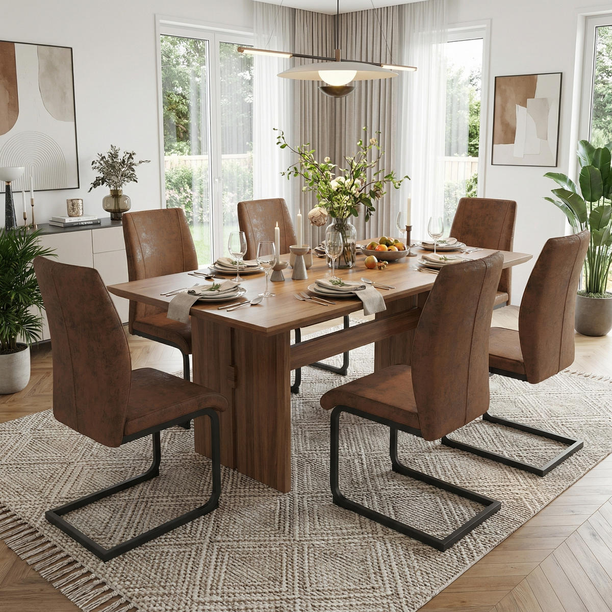 ESSZIMMERSTUHL 2er Set in Braun Ergonomisch - Braun, Holzwerkstoff (43/99/45cm) - Urban Meuble