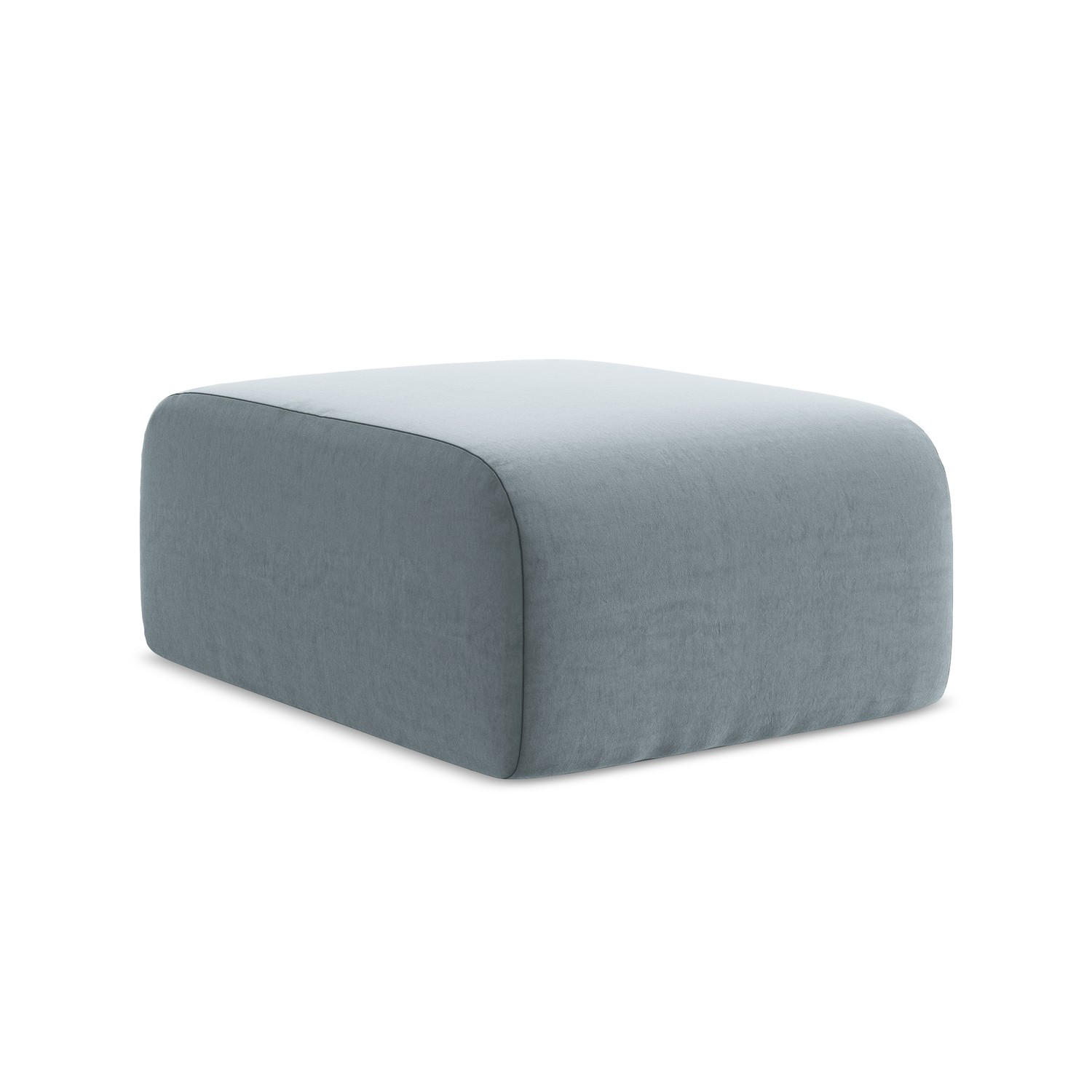 POUF Samt Stoff Blau - Schwarz/Hellblau, Holzwerkstoff/Kunststoff (72/42/94cm) - LaMiaSofa