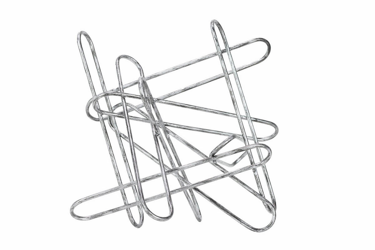 METALLSKULPTUR Silber 45/40 cm - Silberfarben, Metall (3.51/40/25cm) - KUNSTLOFT