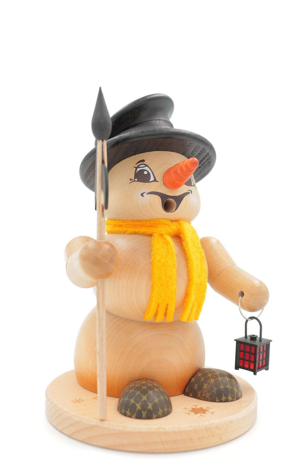 RAUCHFIGUR Schneemann Natur Nachtwächter 19 cm - Multicolor, Holz (15/19/0.1cm)