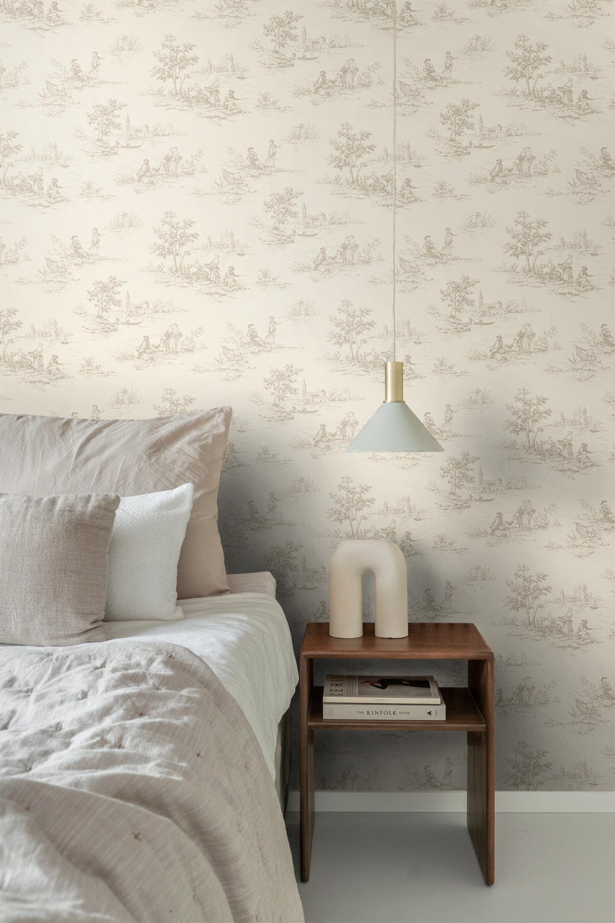 TAPETE Toile de Jouy 53 cm x 10.05 m - Beige, Papier (53/1000cm) - ESTAhome