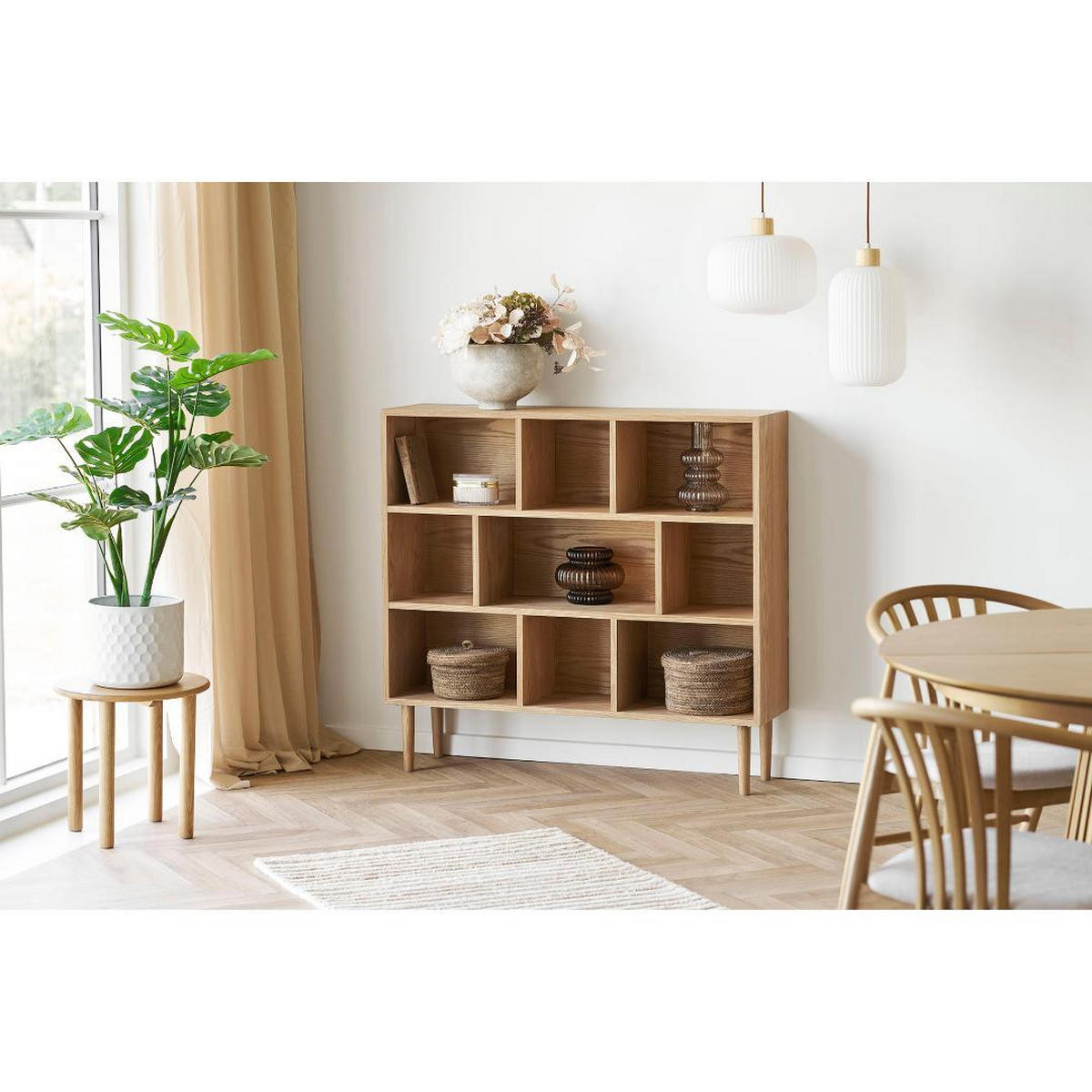 REGAL, Kria, Eiche, MDF, 112 x 30 x 105 cm - Eichefarben, Holzwerkstoff (112/105/30cm) - ebuy24