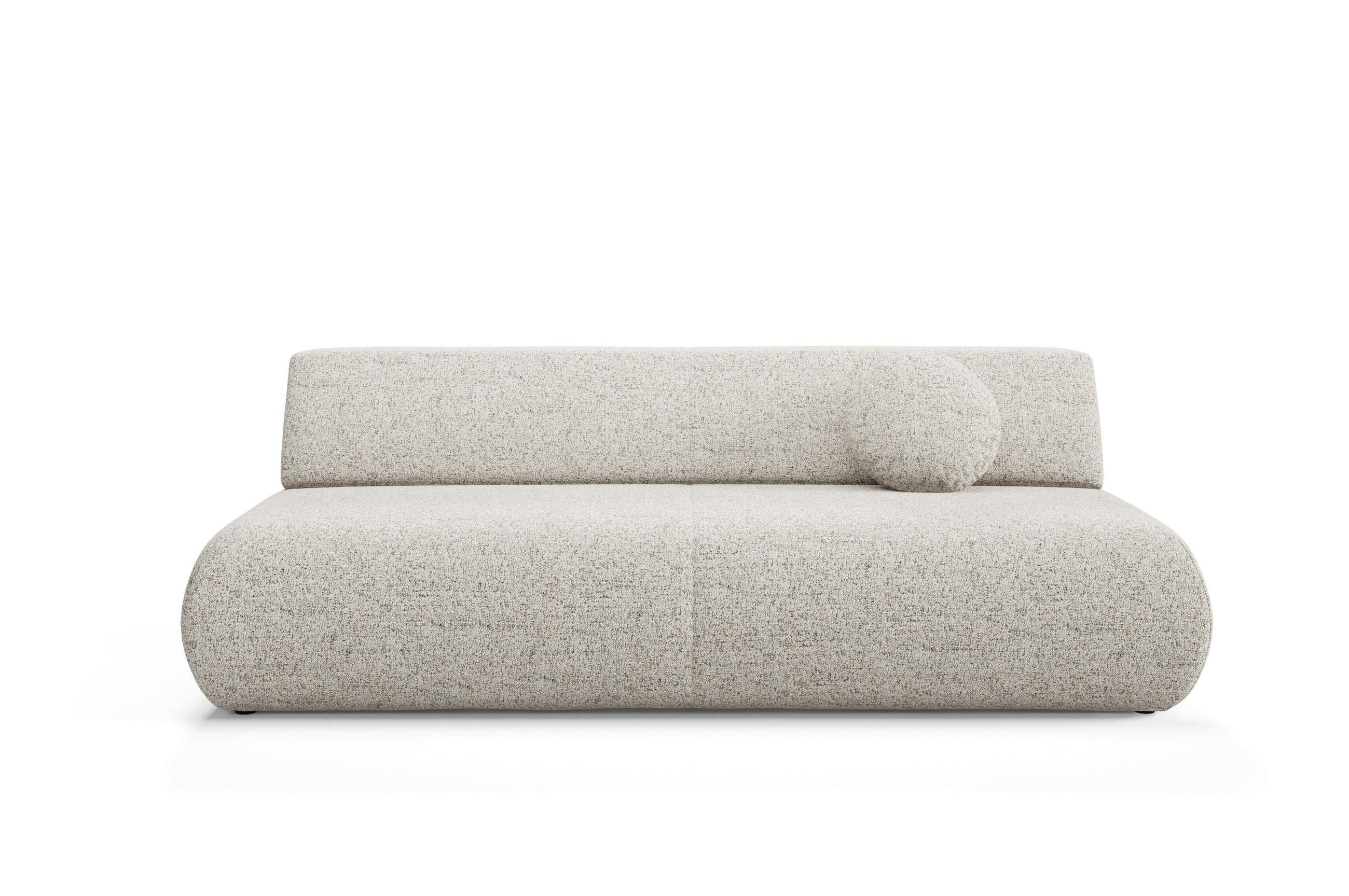 BETTSOFA DELTA Beige Geflochtener Stoff mit Schlaffunktion - Beige, Holz (214/74/100cm) - MASSENO