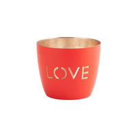 TEELICHTHALTER Madras Love M, Eisen, Neon Rot, Gold, 8.5 cm - Rot, Metall (9cm) - Gift Company