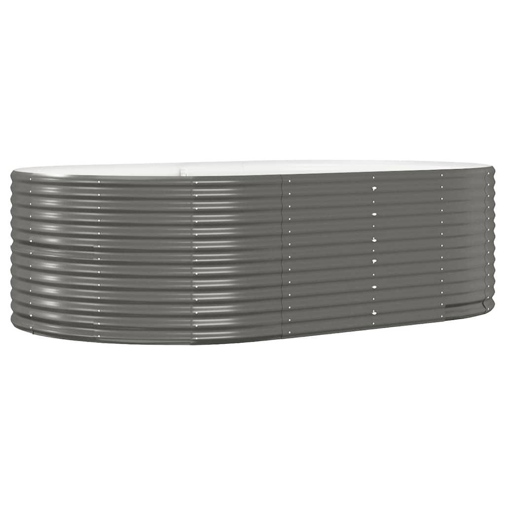 HOCHBEET Grau 212x140x68 cm Verzinkter Stahl - Grau, Metall (140/68/212cm) - furnicato