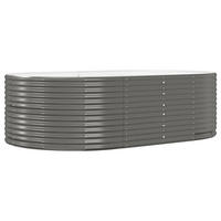 HOCHBEET Grau 212x140x68 cm Verzinkter Stahl - Grau, Metall (140/68/212cm) - furnicato
