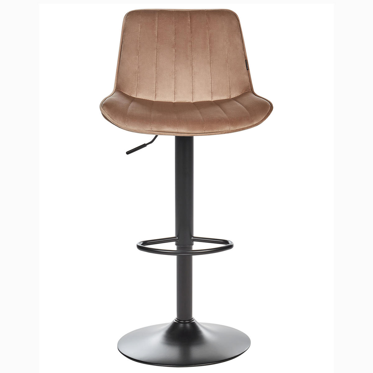 BARHOCKER 2er-Set Hellbraun Dubrovnik - Schwarz/Braun, Textil (51/88/54cm) - Beliani