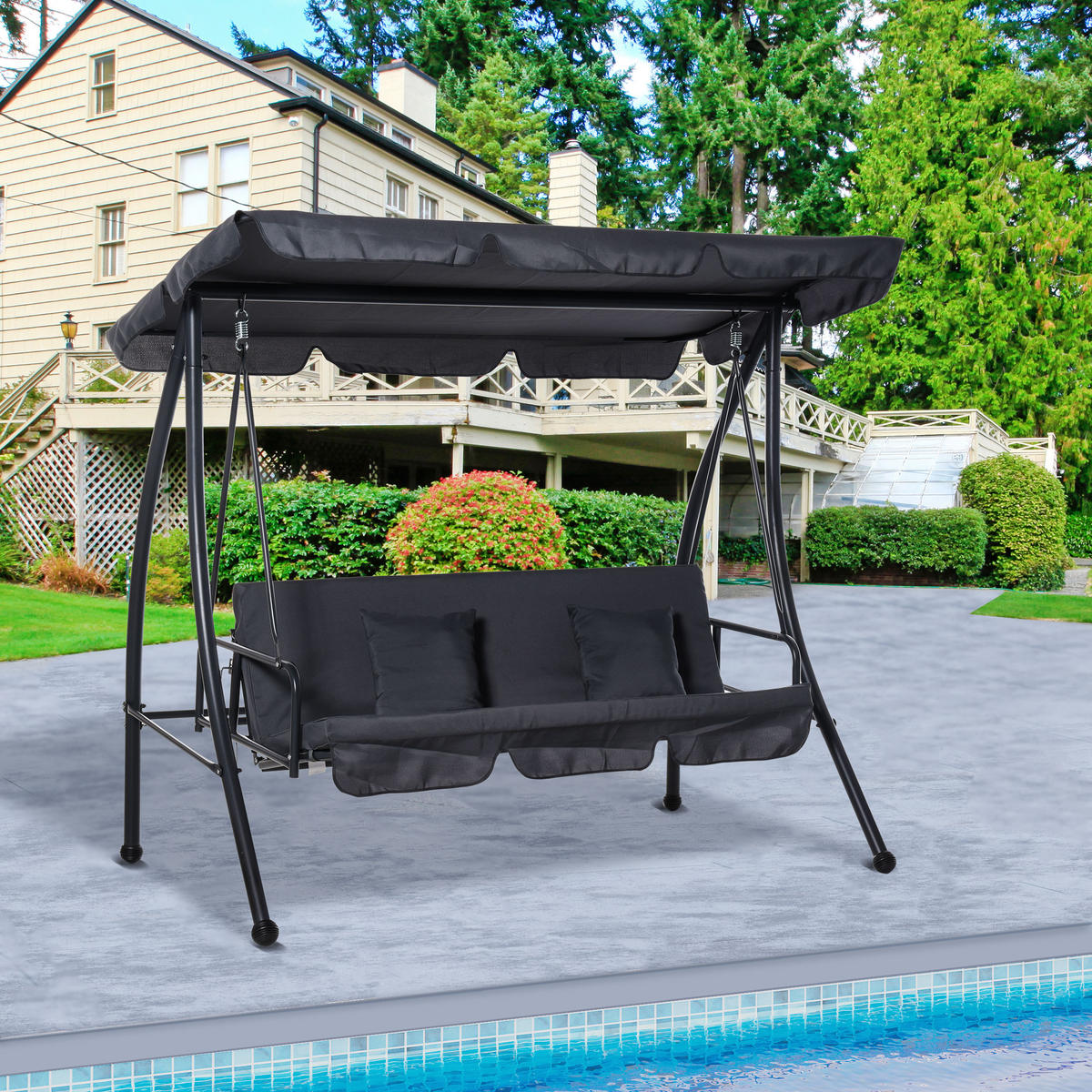 HOLLYWOODSCHAUKEL DE-15238 Anthrazit - Dunkelgrau, Metall (125/170/200cm) - ComfortXL