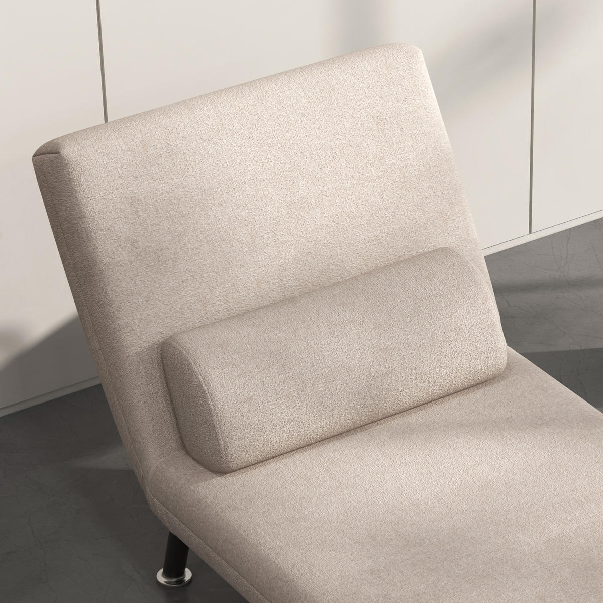 SCHLAFSESSEL DE-08180 mit Bettfunktion & verstellbarer Rückenlehne Beige - Beige, Metall (70/75/75cm) - ComfortXL