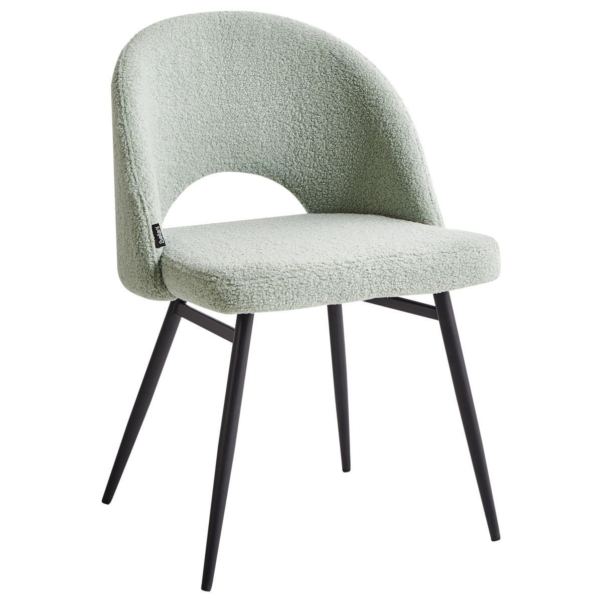 ESSZIMMERSTUHL 2er-Set Bouclé Hellgrün Onaga - Hellgrün, Textil (52/77/56cm) - Beliani