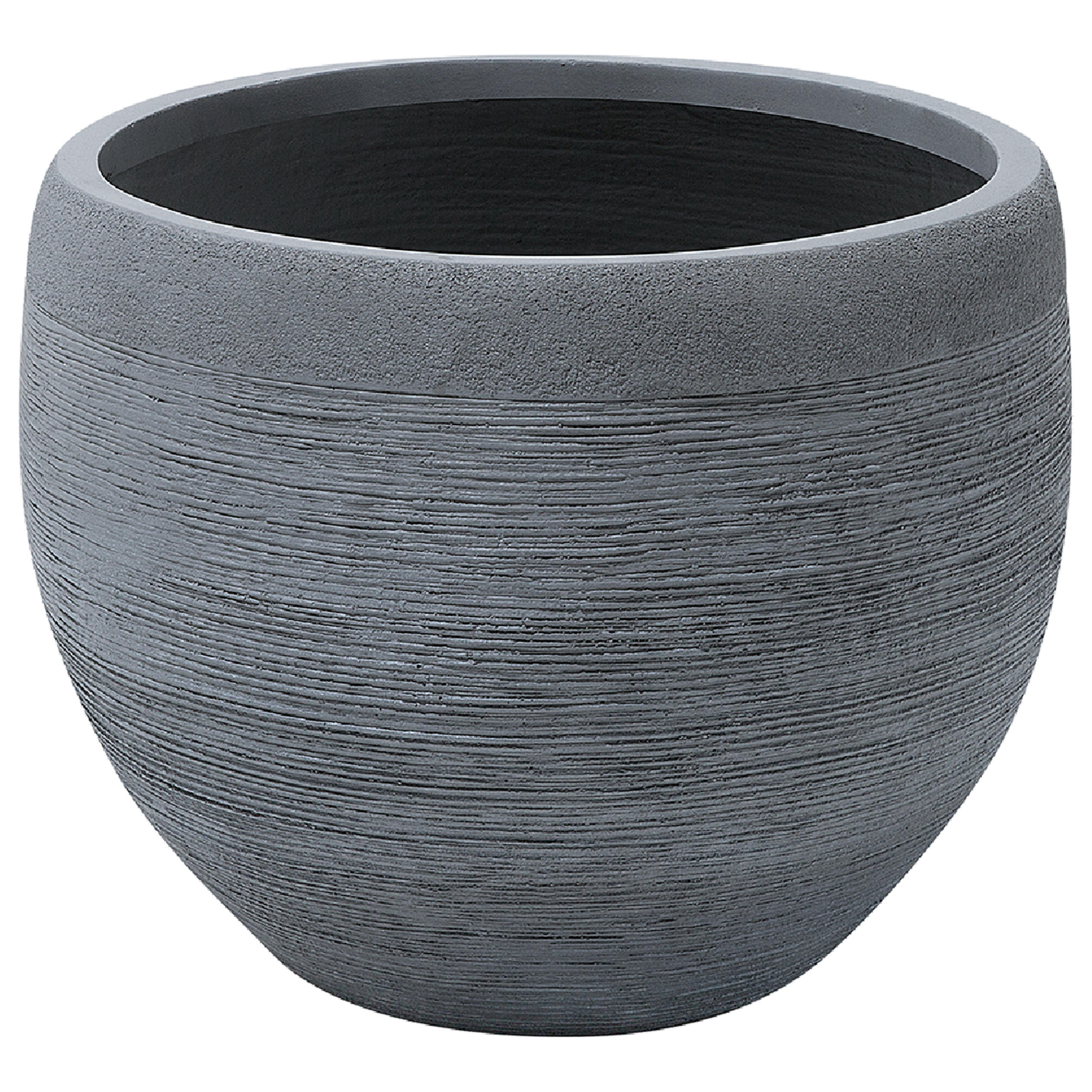 BLUMENTOPF grau rund 50/50/39 cm Zakros - Grau, Naturmaterialien (39cm) - Beliani