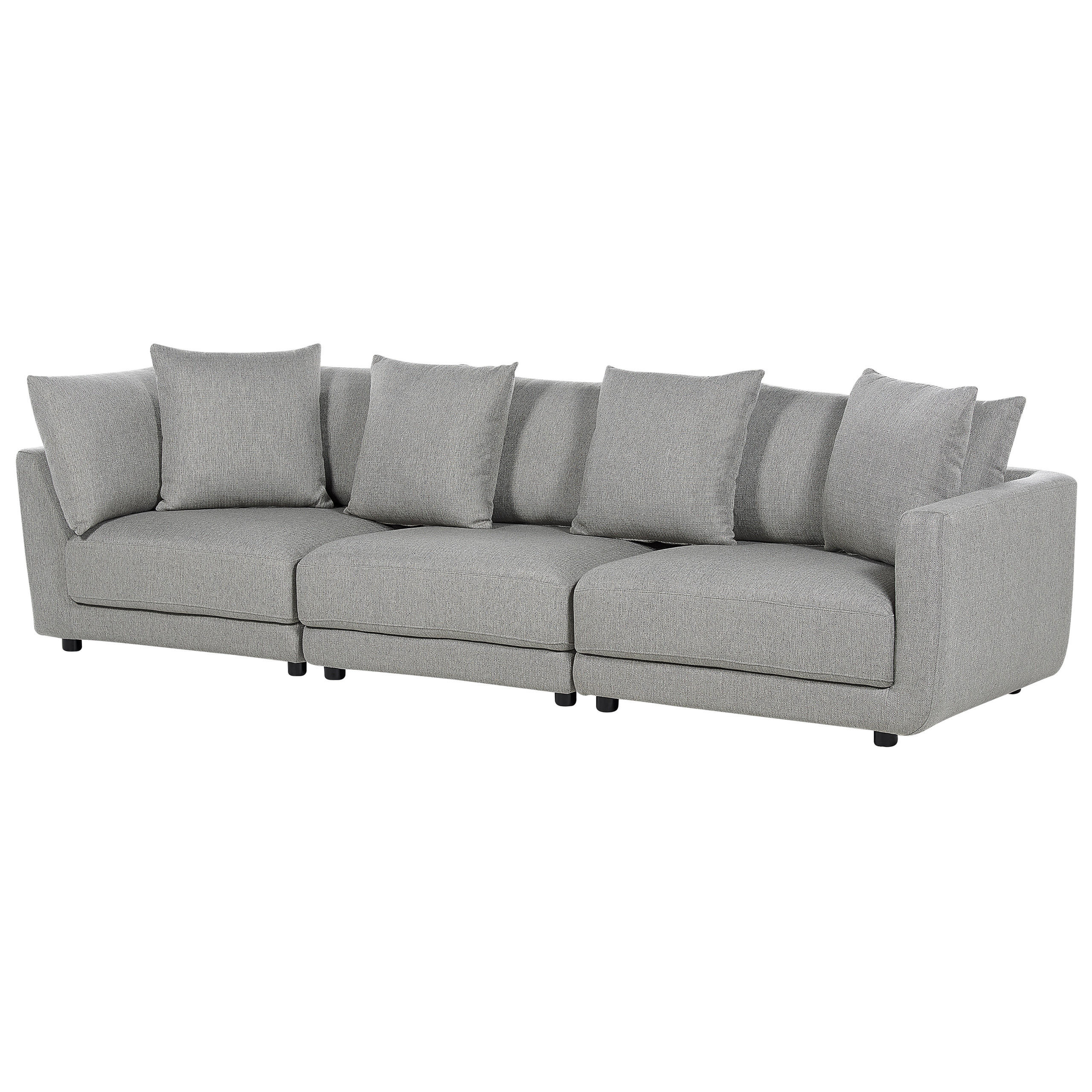 3-SITZER-SOFA hellgrau Sigtuna - Grau, Textil (300/86/102cm) - Beliani