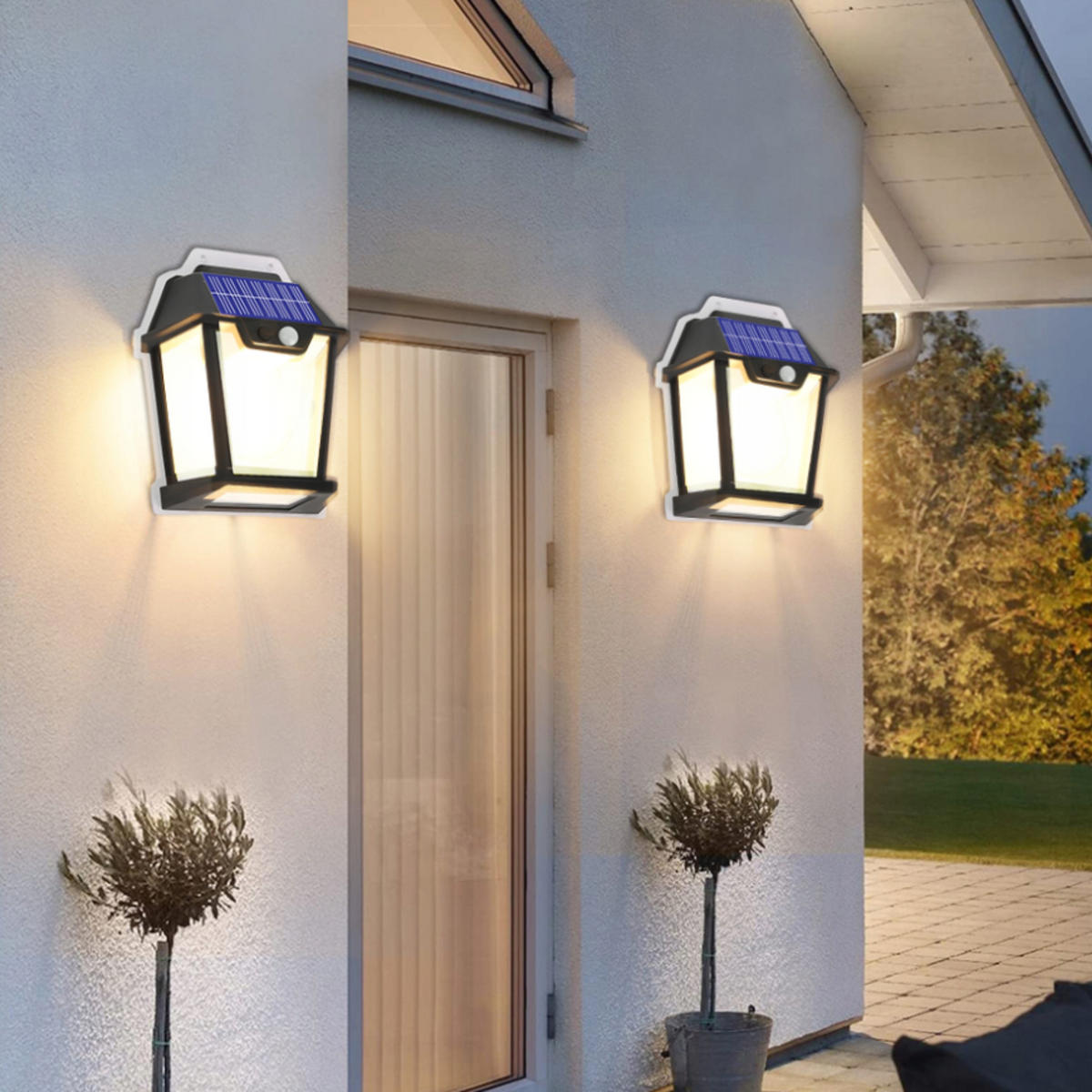 SOLARLAMPE für Außen mit Bewegungsmelder - Schwarz, Kunststoff (6.5/17.5/18.7cm)