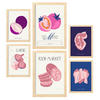 POSTER Set Mit 6 Iss Pink Größe A3 & A4 Rahmen aus hellem Holz - Beige, Papier (29.7/1cm) - Nacnic