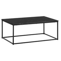 COUCHTISCH mit Marmor-Optik, Metallbeine, rechteckig, Serie MARBRIX, Schwarz 100x60x40 cm - Schwarz, Holz/Metall (60/100/40cm) - KADIMA DESIGN