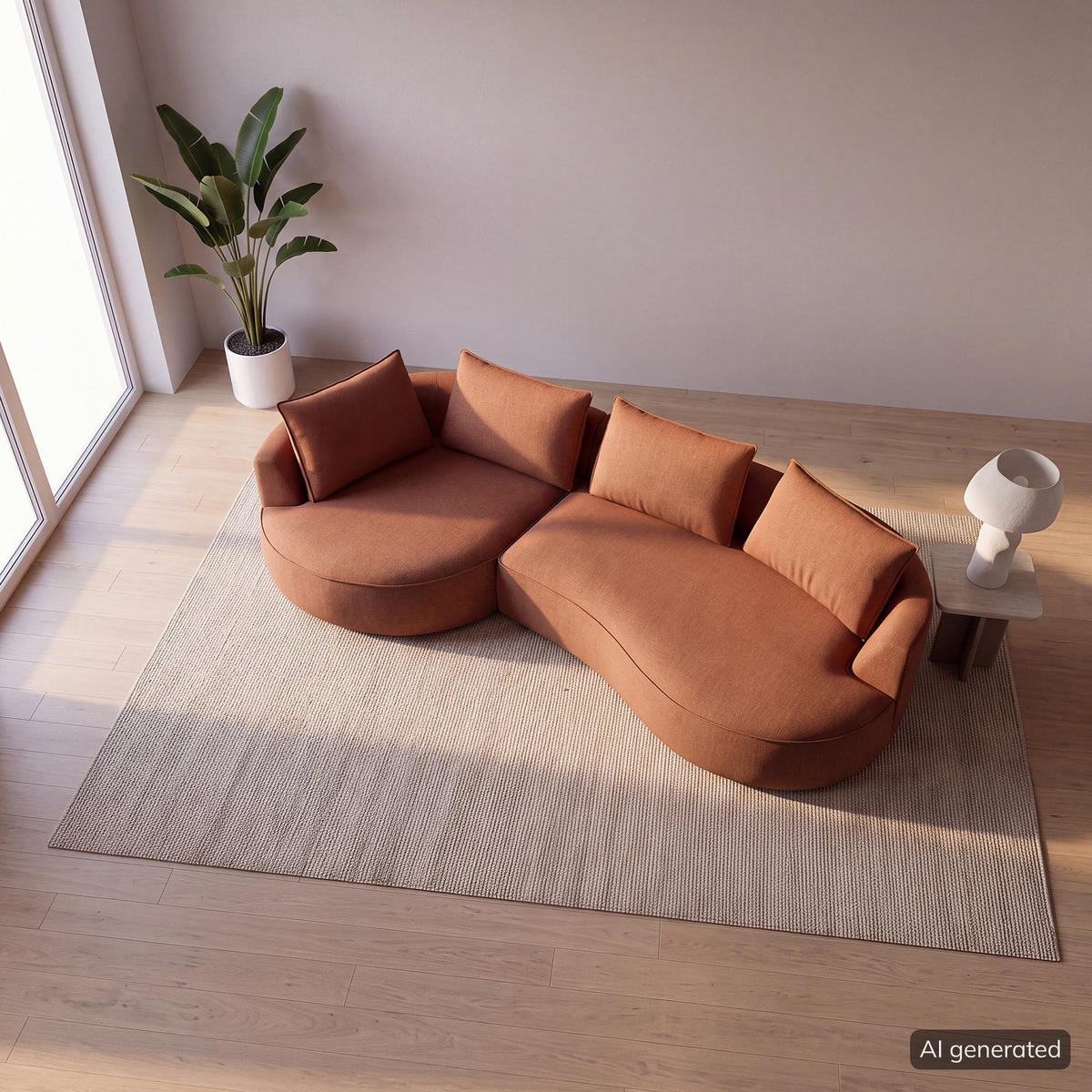BIGSOFA - Beige/Schwarz, Kunststoff/Textil (322/82/154cm) - home24