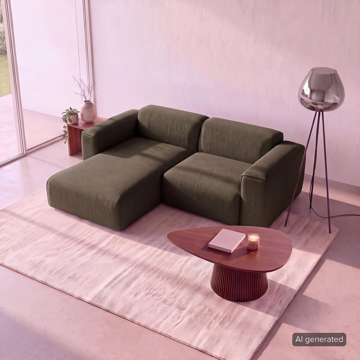 1,5-SITZER ECKSOFA mit Longchair - Schwarz/Grau, Kunststoff/Textil (260/173cm) - home24