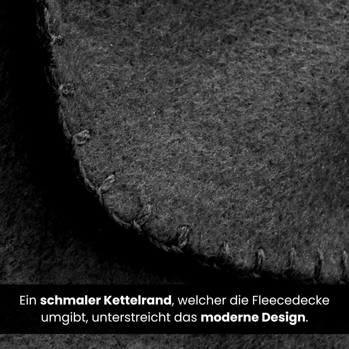 FLEECEDECKE 2er Set schwarz 130/160 cm Kettelrand Anti-Pilling - Schwarz, Textil (130/160cm) - wometo