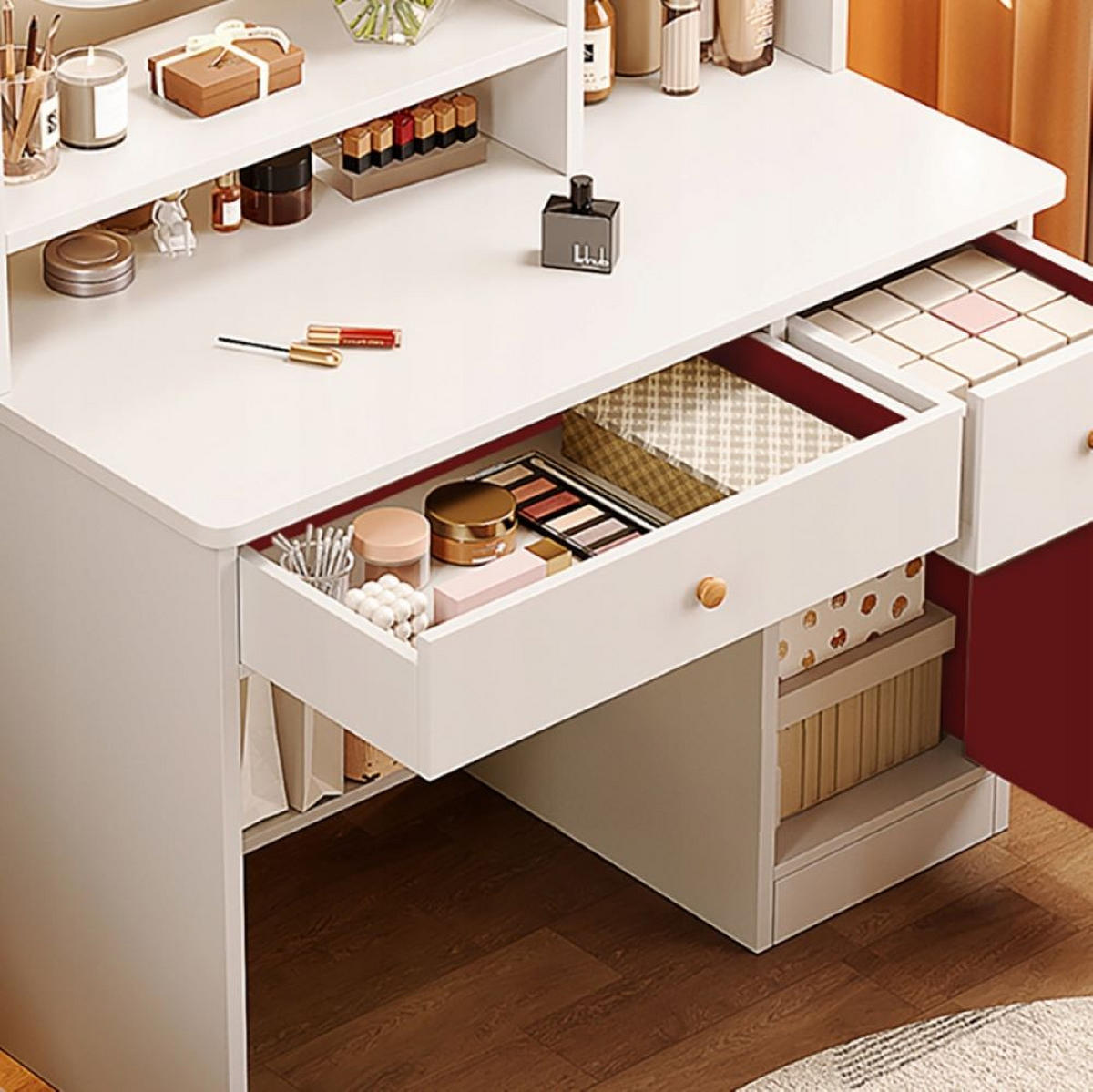 SCHMINKTISCH, weiß 80/34/125 cm - Weiß, Kunststoff (34/125/80cm) - Rebiko