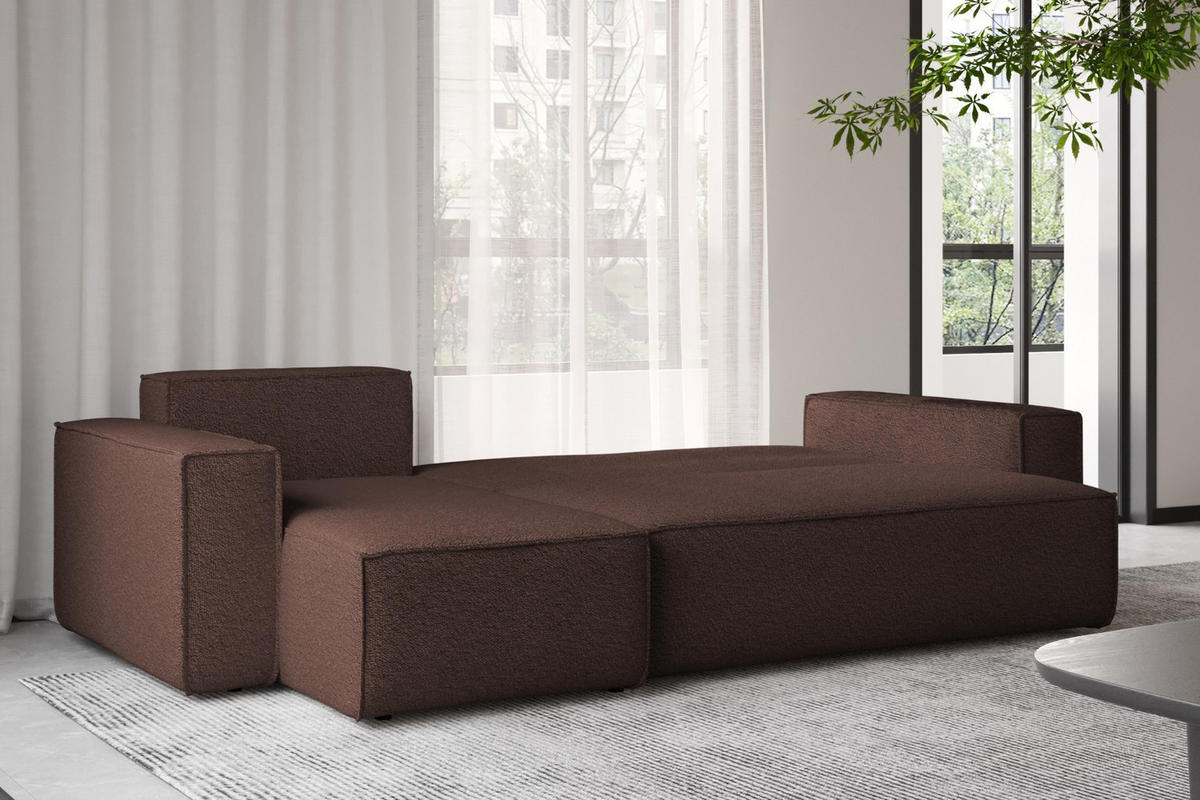 ECKSOFA Mit Schlaffunktion Und Bettkasten L-Form BEST Stoff Abriamo Braun Links - Braun, Holz/Textil (142/244cm) - Kaiser Möbel