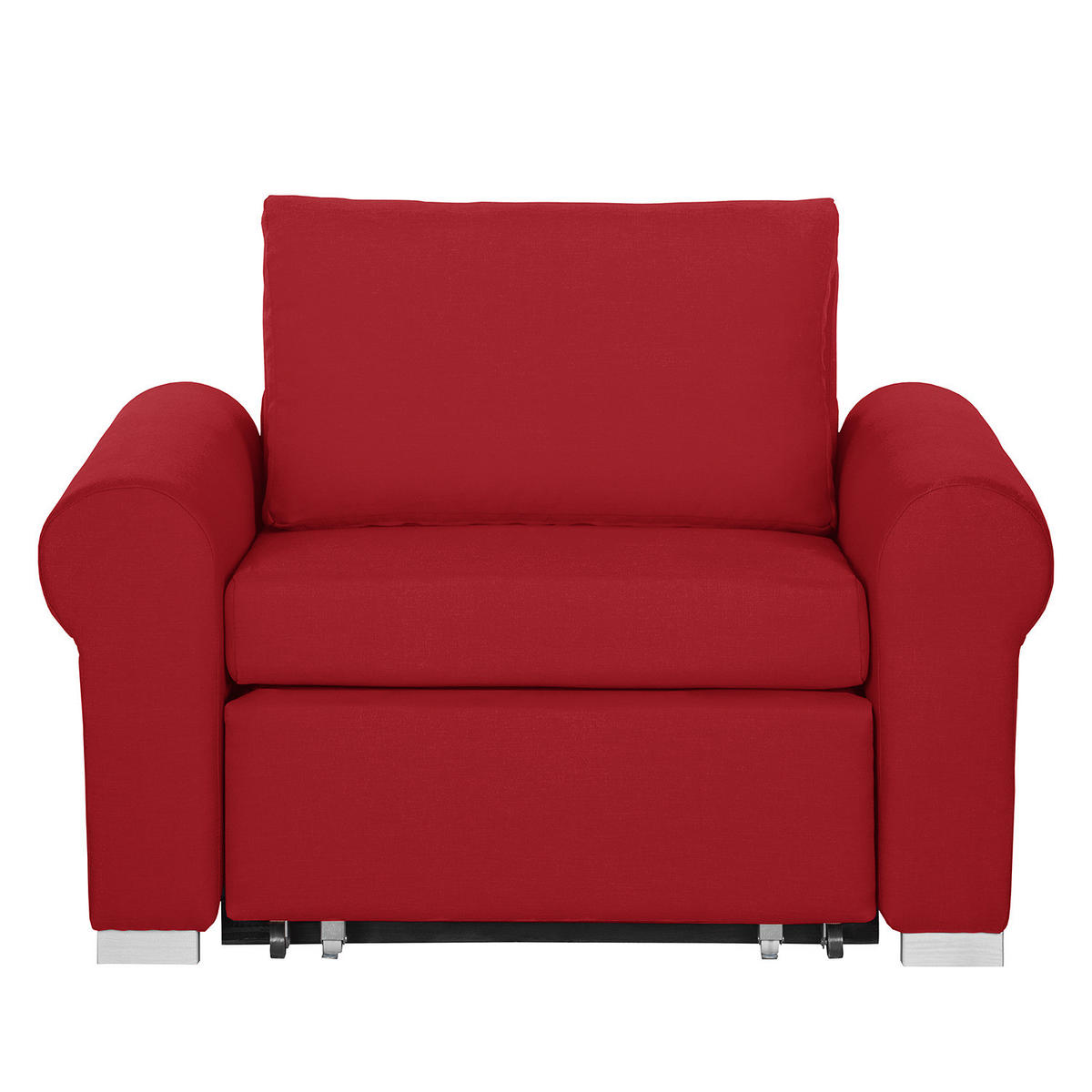 SCHLAFSOFA mit Husse - Silberfarben/Rot, Textil (125/90/90cm) - home24