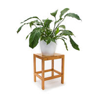 BLUMENHOCKER - Hellbraun, Holz (32/28/40cm) - Relaxdays