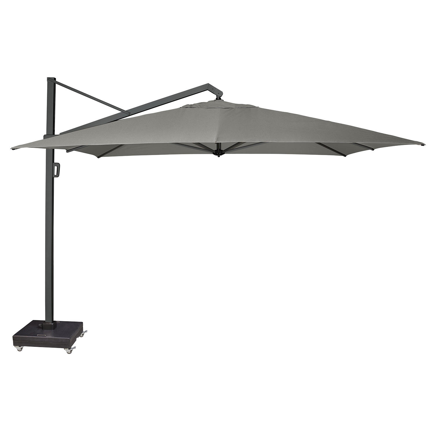 AMPELSCHIRM rechteckig 4 x 3 m Icon T¹ Premium 360° kippbar grau/anthrazit - Grau, Metall (300/400cm) - Platinum