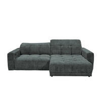 ECKSCHLAFSOFA mit elektronische Sitztiefenverstellung - Schwarz/Grün, Kunststoff/Textil (170/297cm) - ed exciting design