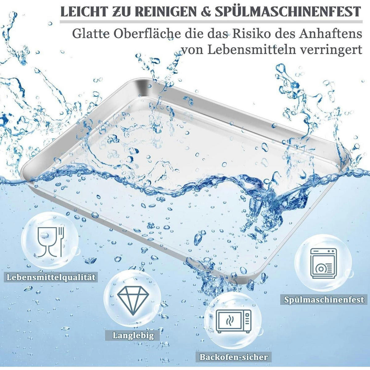 BACKBLECH Edelstahl 31,4 x 24,6 cm - Silberfarben, Metall (24.6/2.5/31.4cm)